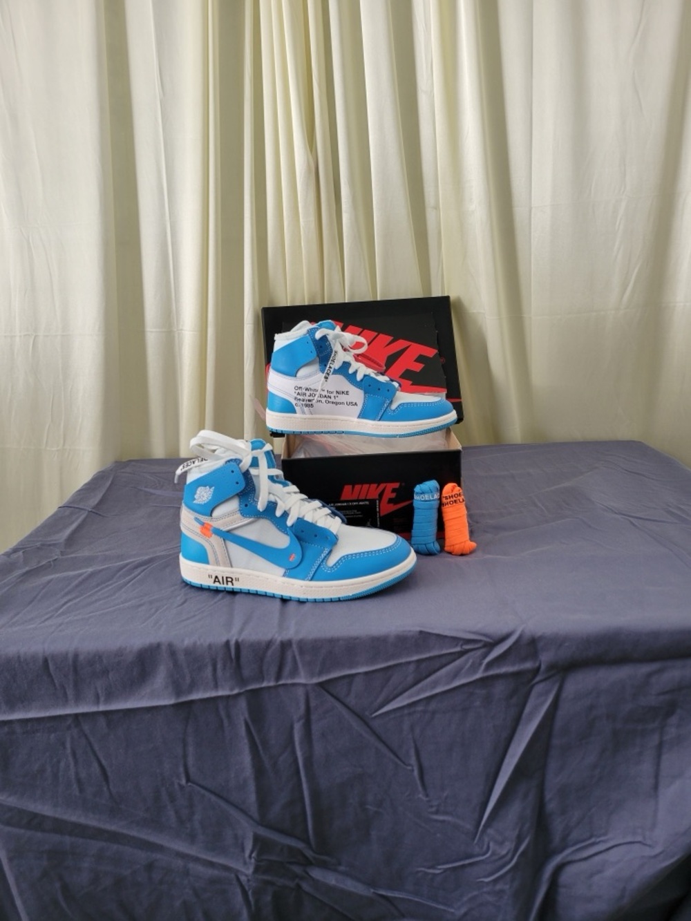 Nike Blue & White High-Top Sneakers W7.5